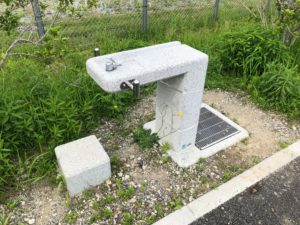 【水飲み場も新しくなった広陽公園】