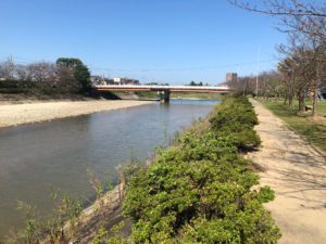 【阪内川のせせらぎが聞こえる親水公園】