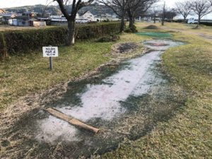 【桜づつみ公園のパターゴルフ場】