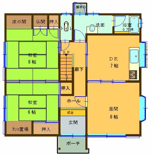 【日丘町中古住宅1階間取り】