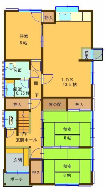 【五反田町三丁目伊藤邸1階間取り】